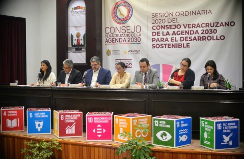 En el auditorio Sebastián Lerdo de Tejada se realizó la sesión ordinaria del Consejo Veracruzano de la Agenda 2030 para el Desarrollo Sostenible, en la que participaron Secretarios de diversas dependencias.