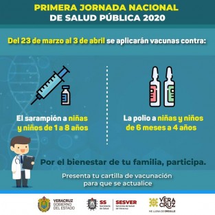 El Ayuntamiento de Teocelo notifica que del 23 de marzo al 3 de abril personal de salud acude casa por casa para completar esquemas de vacunación. No olvide presentar la Cartilla Nacional de Vacunación para que sea actualizada.