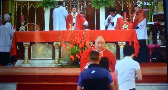 En la Catedral de Xalapa, las misas se celebran a puerta cerrada, aunque un muy reducido grupo de personas sí estuvieron presentes. 