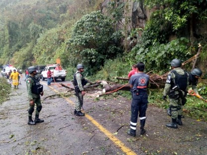 La tarde de este viernes 10 de abril, elementos de Protección Civil de Teocelo acudieron al llamado de la ciudadanía para liberar el paso en la carretera Teocelo - Coatepec a la altura de la Barranca Matlacobatl en la demarcación de Xico, donde se presentó un deslave y caída de árboles de gran tamaño. 