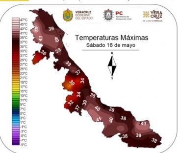 La Surada registró esta madrugada rachas de 70 km/h en Acayucan y 45 km/h en Orizaba, se prevé persista durante este día, debilitándose gradualmente conforme avance el domingo 17 de mayo al desarrollarse una vaguada sobre el suroeste del Golfo de México, misma que será apoyada por un campo de viento en altura para favorecer aumento del potencial de lluvias con actividad eléctrica, ráfagas de viento y la probabilidad de caída de granizo. 