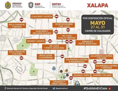Mediante un decreto del gobernador Cuitláhuac García, las autoridades realizarán el cierre de  vialidades en el centro de las ciudades de algunos municipios, por ser los puntos de mayor crecimiento en contagios de coronavirus. 