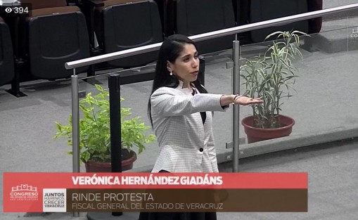 Ratifican a Verónica Hernández Giadans como titular de la Fiscalía General del Estado de Veracruz, quien hasta este día se venía desempeñando como Encargada de Despacho. Con 38 votos a favor y 12 en contra, Legisladores Locales aprueban el nombramiento. 
