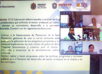 Atendiendo las disposiciones sanitarias de Sana Distancia y por medio de videoconferencia, el  Arq. Justo Fernández Garibay, Subsecretario de Promoción y Apoyo al Comercio y Servicios, dio lectura a la conformación del Subcomité Veracruzano de Promoción Artesanal como parte de la implementación de Ley 529 de Fomento a la Actividad Artesanal para el Estado de Veracruz. 