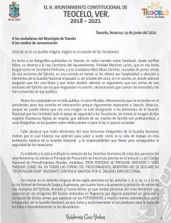 CARTA ACLARATORIA DEL ALCALDE DE TEOCELO. 