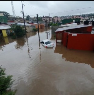 Debido al fuerte aguacero que empezó a caer cerca de las 5 de la tarde de este día miércoles en la ciudad de Xalapa, muchas han sido las afectaciones en calles y avenidas, así también en casas particulares. 