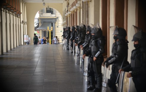Luego del anuncio de una marcha <em>no pacífica</em> en redes sociales por supuestos propietarios de bares, una gran catidad de elementos de la SSP fueron desplegados en distintos puntos de la avenida Ávila  Camacho y otras calles del centro de la ciudad, sin embargo no hubo manifestación alguna. 