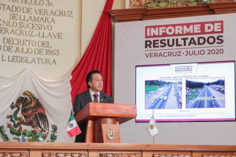 Este lunes, el Gobernador Cuitláhuac García Jiménez presentó su Informe de Resultados Julio 2020, donde detalló acciones y obras realizadas año y medio de asumir el cargo. 