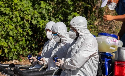 El día de ayer, la  Síndica Municipalde Teocelo,Ver., Zayra del Carmen Martínez Andrade y la Presidenta del Sistema Municipal DIF, Mara Chama Villa en compañía de  su equipo de trabajo, en coordinación con Protección Civil Teocelo y Seguridad Pública del Municipio,  llevaron a cabo acciones  de prevención, como lo son  la desinfección y saneamiento  en  calles de la cabecera municipal y comunidades, con el objetivo de evitar un mayor número de contagios por SARS-CoV-2(COVID-19).  