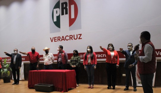 En la sede estatal del PRI, su dirigente en Veracruz, Marlon Ramírez, tomó protesta como delegada de Xalapa a Norma Bautista. Lo propio se hizo para el delegado de Veracruz. 