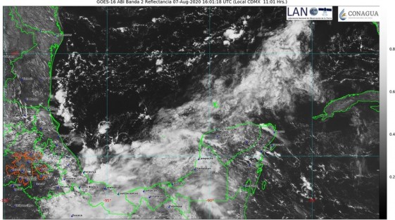 El paso de la Onda tropical núm 25, así como el desarrollo de una vaguada sobre el oeste y suroeste del Golfo de México, propiciarán el aumento del potencial de tormentas (actividad eléctrica, ráfagas de viento y probabilidad de caída de granizo) y lluvias aisladas de intensidad fuerte en la entidad a partir de hoy viernes y durante el fin de semana.