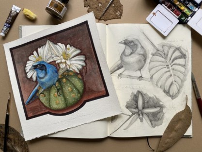 El IVEC y el Jardín de las Esculturas invitan al taller de ilustración <em>Naturaleza y acuarela</em>, a través de la página de Facebook @JardinDeLasEsculturas. 