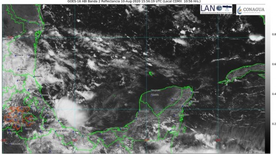 En las próximas 24 a 48 horas se prevé continúen las condiciones para tormentas y lluvias en la entidad, debido a la persistencia de una Vaguada con eje sobre el oeste y suroeste del Golfo de México y el avance de la Onda tropical núm. 26, cuyo eje se localiza esta mañana al sur del oeste de Cuba, y el cual podría cruzar por el centro-sur del estado la tarde-noche del martes.