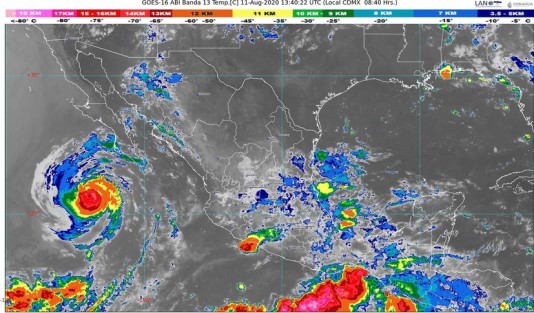 Durante este martes 11 de agosto se estiman acumulados en 24 horas de 5 a 20 mm de manera general y máximos de 50 a 70 mm, estos últimos especialmente en regiones montañosas y cuencas de los ríos Papaloapan, Coatzacoalcos y Tonalá, incluyendo la región de Los Tuxtlas.