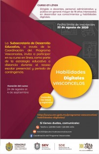 Con la participación virtual de 600 docentes de Telebachillerato inició el primero de cinco cursos-talleres sobre el uso de la plataforma del Programa Emergente de Oferta Educativa (PEOE), creado por la Secretaría de Educación de Veracruz (SEV) a través de la Subsecretaría de Educación Media Superior y Superior (SEMSyS).
