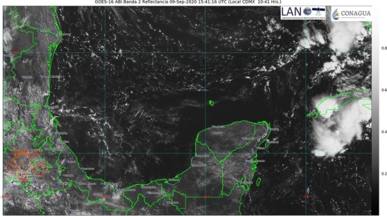 Probabilidad de tormentas y lluvias fuertes; Viento del norte con rachas hasta de 65 km/h en costa; Extreme precaución por deslaves, derrumbes, deslizamientos y crecidas de arroyos y ríos.