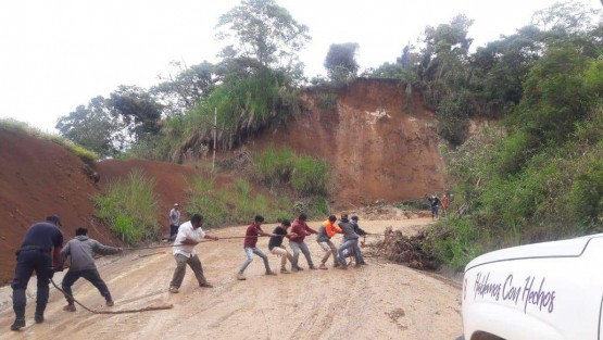 Protección Civil Teocelo, Servicios Generales, Obras Publicas, Desarrollo Urbano, Secretaría del Ayuntamiento y Policía Municipal  continúan trabajando en la carretera Teocelo - Baxtla para remover tierra, piedras y árboles por el deslave registrado la madrugada de hoy; se estima que en breve la circulación estará abierta  en su totalidad.  
