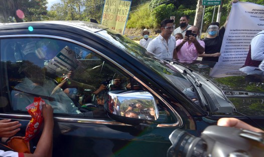  El presidente de México, Andrés Manuel López Obrador estuvo la tarde de este sábado en la ciudad de Xalapa, donde  se reunió con el Gobernador  Cuitláhuac Garcia y apenas una docena de invitados en las instalaciones del Museo de Ciencia y Tecnología de Veracruz, para evaluar los Programas de Bienestar Social. 