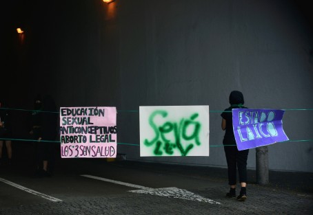 Aunque la marcha era en demanda de la legalización del aborto por cualquier causa, la misma sólo quedó en las mantas, pues el grueso de manifestantes se enfocó en descalificar a la policía y pedir la aparición de desaparecidos con  vida.  