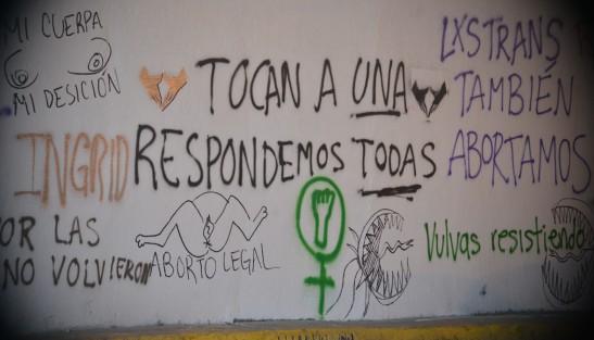Manifestantes dejaron pasar la oportunidad de realizar un graffiti artístico en el viaducto, ya que entre ellas hay excelentes artistas. Al ser éste el núcleo de la manifestación, fue ahí donde quedaron plasmadas sus variadas consignas.  