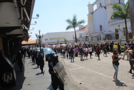 La marcha fue resguardada en todo momento por elementos de la SSP,  para evitar se produjeran desmanes, sin embargo no hubo incidente alguno. 