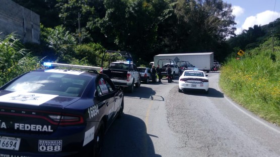 Un fuerte despliegue policiaco se registró la mañana de este miércoles debido al reporte de robo de un tracto camión que transportaba línea blanca con destino a la empresa Elektra el cual era reportado en el tramo de Plan de San Luis a Tlapacoyan.