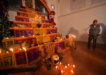 Artesanos de Teocelo montaron el altar monumental Orgullo veracruzano 2020, representando la cultura y tradiciones de la tierra del Dios Tigre.