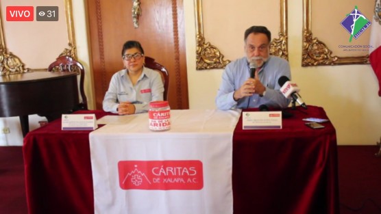 El Padre Quintín López Cessa y la C.P. Eva Leticia Villagrán de la Asociación Civil Cáritas de Xalapa, anunciaron la realización de la colecta anual de esa organización, en el marco de la Jornada del Pobre, a la cual ha invitado el Papa Francisco.