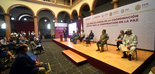 En el marco del Segundo Informe de Gobierno  el gobernador Cuitláhuac García Jiménez presentó en Palacio de Gobierno, el informe de resultados de la Coordinación Estatal para la Construcción de la Paz (COESCONPAZ). 