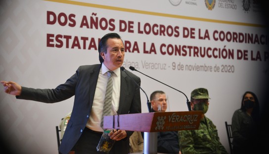 En el marco del Segundo Informe de Gobierno  el gobernador Cuitláhuac García Jiménez presentó en Palacio de Gobierno, el informe de resultados de la Coordinación Estatal para la Construcción de la Paz (COESCONPAZ). 
