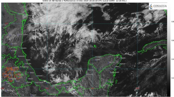 Se prevé que el frente frío núm. 21, ubicado actualmente sobre el sur de los Estados Unidos, también cruce rápidamente el estado de Veracruz el miércoles 16, provocando aumento del potencial de lluvias y descenso de la temperatura.