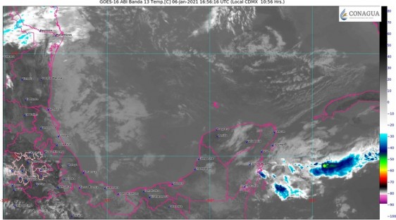 Se espera que el Frente Frío núm. 25, localizado actualmente desde el centro hasta el suroeste de los Estados Unidos, ingrese al noroeste del Golfo de México esta tarde-noche y recorra el estado de Veracruz el jueves 07, impulsado por una fortalecida masa polar.