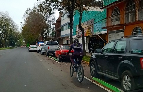 Trabajadores de la constructora que realizan labores de la ciclovía de la avenida Ruiz Cortines de la ciudad de Xalapa le dan los últimos toques a la anunciada como una de las grandes obras de la administración de Hipólito Rodríguez, la que como se muestra en las imágenes hasta ahora no ha podido ser utilizada por los ciclistas.