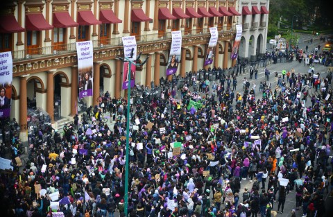 Aspectos de la marcha del 8M en Xalapa. 