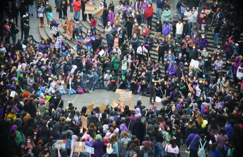 Aspectos de la marcha del 8M en Xalapa. 