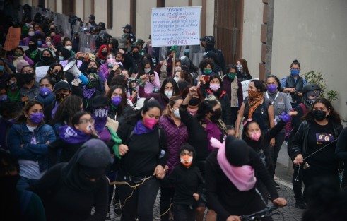 Aspectos de la marcha del 8M en Xalapa. 
