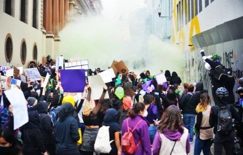 Aspectos de la marcha del 8M en Xalapa. 