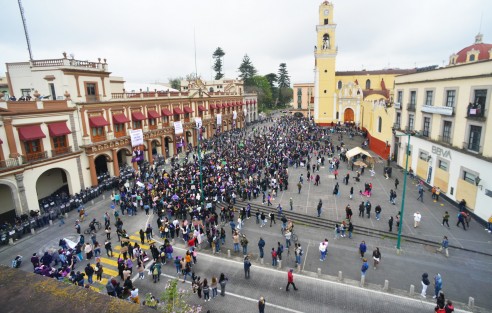 Aspectos de la marcha del 8M en Xalapa. 
