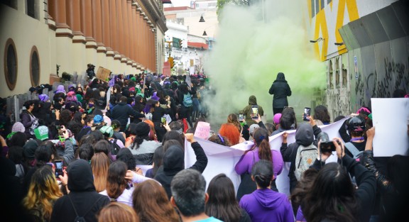 Aspectos de la marcha del 8M en Xalapa. 