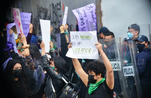 Aspectos de la marcha del 8M en Xalapa. 