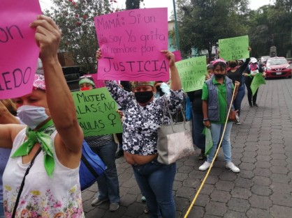 Un grupo de mujeres de los municipios de Xalapa y Veracruz Puerto, marcharon hacia el centro de Xalapa, pidiendo justicia por el maltrato y agresiones de que fuera víctima Guillermina, ex esposa del ex secretario de Gobierno, Rogelio <em>N</em>.  