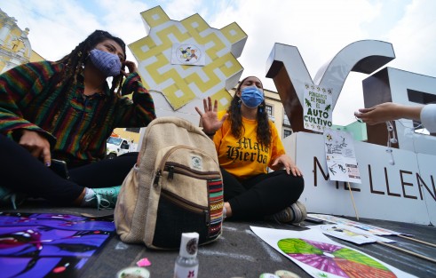 Jóvenes del Colectivo Cannábico Interdisciplinario Mexicano se instalaron en Plaza Lerdo, donde invitaron a la población conocer los beneficios de la mariguana a través de talleres y asesorías. Además de dar a conocer los distintos productos hechos a base de cannabis. 