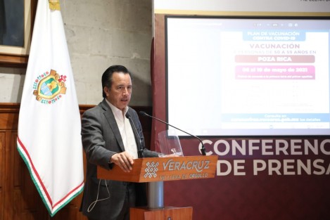 Como parte de la Etapa 3 del Plan Nacional de Vacunación contra el COVID-19, la población de 50 a 59 años de edad residente en los municipios de Poza Rica y Boca del Río será inmunizada del 06 al 10 de mayo, informó el gobernador Cuitláhuac García Jiménez.