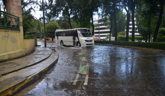 Otras de las tantas problemáticas que tendrá que resolver la administración entrante  es la acumulación de agua que hay sobre la ciclovía de Ruiz Cortines frente a un conocido restaurante.
