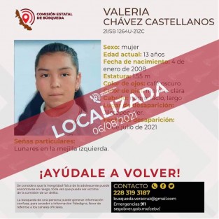 La Comisión Estatal de Búsqueda informó que la menor que hace unos días fuera reportada públicamente por su madre como desaparecida, ya ha sido localizada y se encuentra a salvo con su familia. 