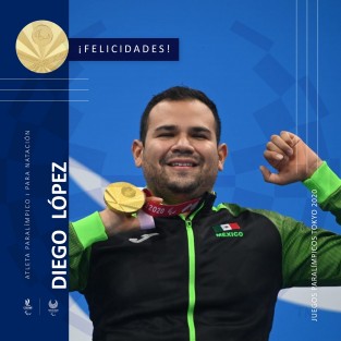 El xalapeño Diego López obtuvo este jueves la máxima gloria paralímpica, tras los 44.66 segundos logrados en los 50 m libres, clasificación S3, su segunda medalla en estos Juegos Paralímpicos Tokio 2020.