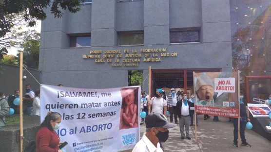Grupos anti aborto realizan este lunes plantones en diversos puntos del estado de Veracruz y la República en contra de la resolución de la Suprema Corte de Justicia de declarar inconstitucional la penalización del aborto.  En  Xalapa, el mismo se efectúa frente a la Casa de la Cultura Jurídica.  