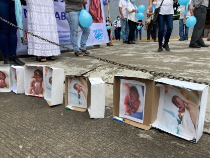 Grupos anti aborto realizan este lunes plantones en diversos puntos del estado de Veracruz y la República en contra de la resolución de la Suprema Corte de Justicia de declarar inconstitucional la penalización del aborto. En Xalapa, el mismo se efectúa frente a la Casa de la Cultura Jurídica. 