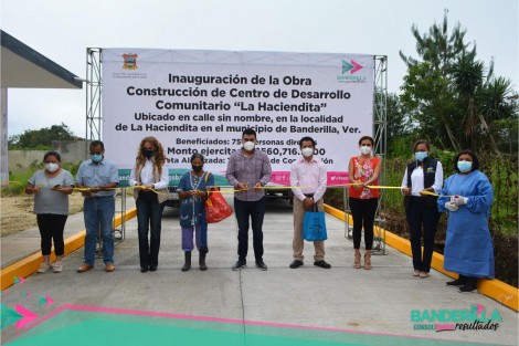 El alcalde de Banderilla, Ver. Juan Manuel Rivera González, inauguró la primera etapa del Centro de Desarrollo Comunitario de La Haciendita y con ello dando otro paso en la creación de  recintos apropiados y dignos para la participación ciudadana y el aprendizaje.