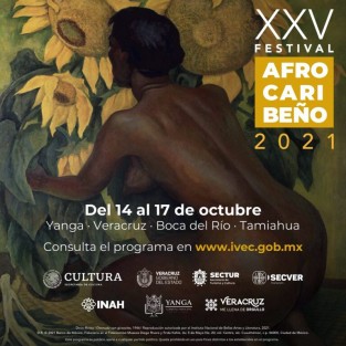 El Instituto Veracruzano de la Cultura celebra la vigésimo quinta edición del tradicional Festival Afrocaribeño. Este año, gracias al apoyo de la Secretaría de Turismo y Cultura estatal y la Secretaría de Cultura federal, a través del Programa de Apoyo a Festivales Culturales y Artísticos PROFEST, se llevará a cabo en cuatro sedes: Yanga, Veracruz, Boca del Río y Tamiahua, del 14 al 17 de octubre.

